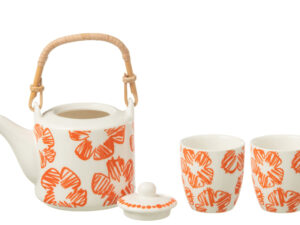 Theepot Preiten Keramiek Oranje - Set van 3
