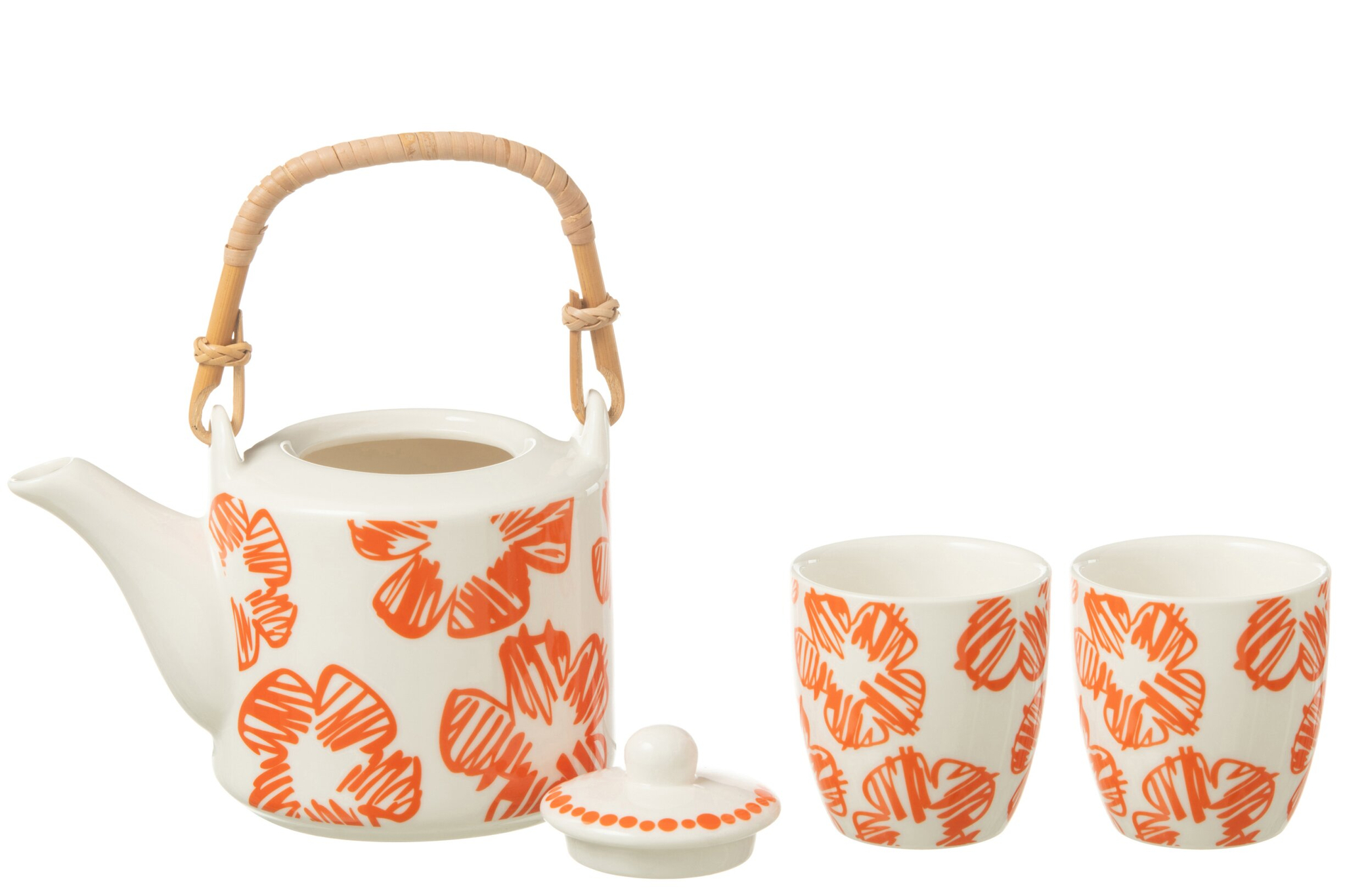Theepot Preiten Keramiek Oranje - Set van 3