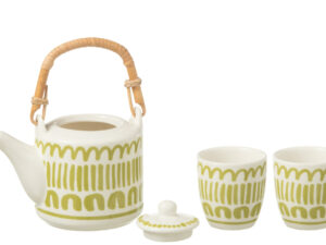 Theepot Deitond Keramiek Groen - Set van 3