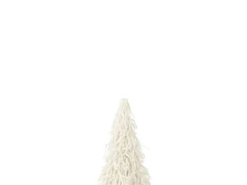 Kerstboom Funse Hout Wit, decoratieve witte kerstboom van theeboomhout met serene winterse uitstraling, 90 cm hoog