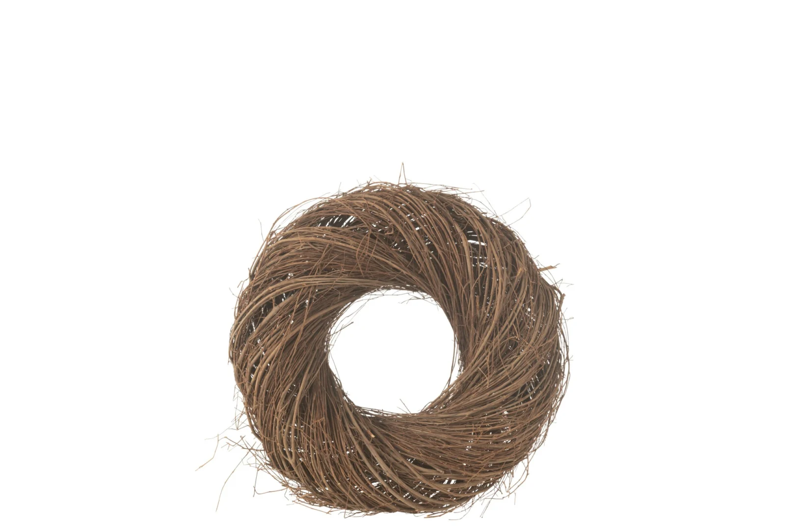 Wilgentakkenkrans Slaumello naturel van wilgenhout en ijzer, ronde decoratieve krans met rustieke uitstraling