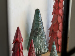 Kerstboom Vierdak Hout Rood H70 cm