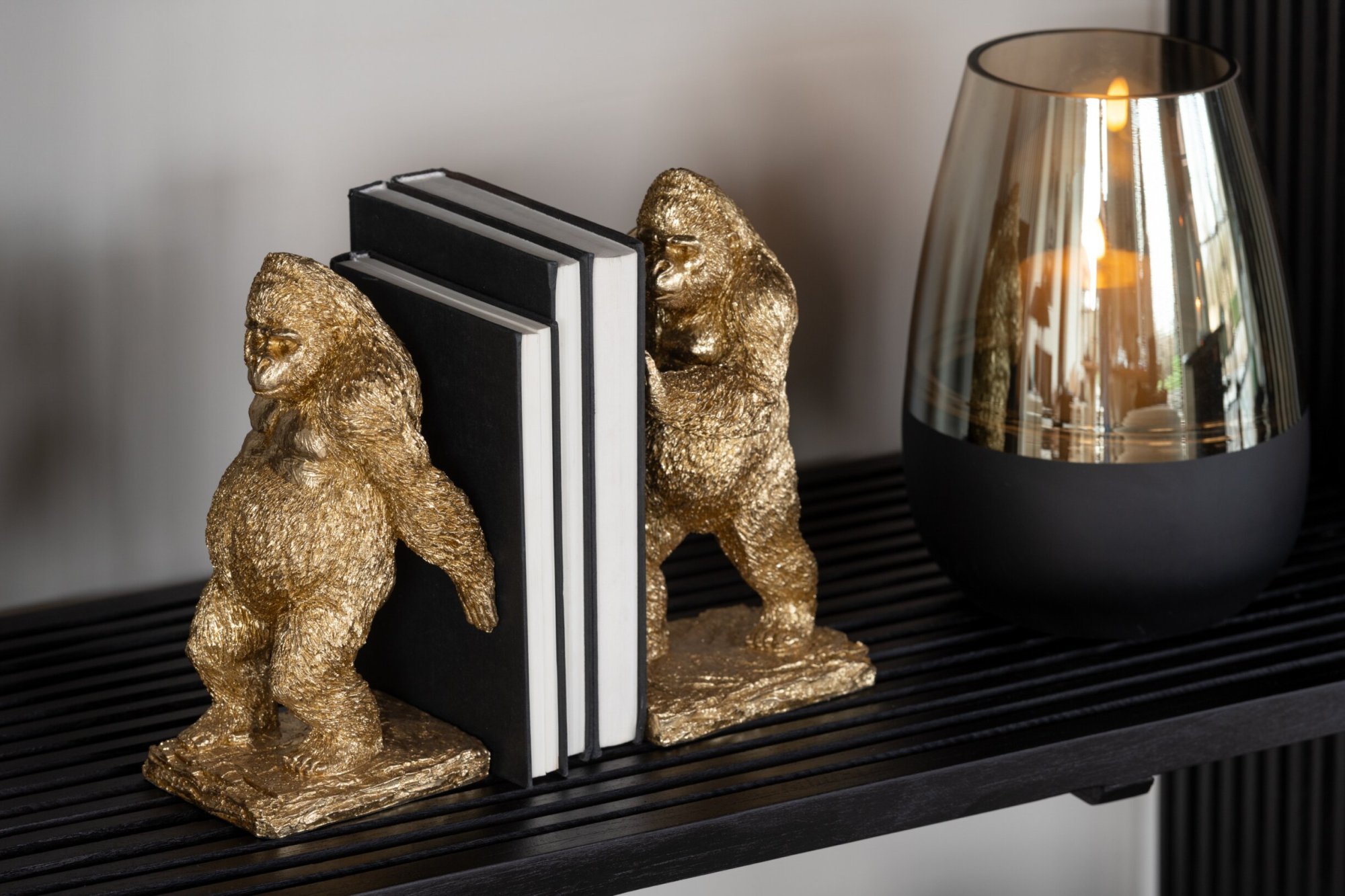 Boekensteun Rurnoro Polyresin Goud - Set van 2 - Afbeelding 4