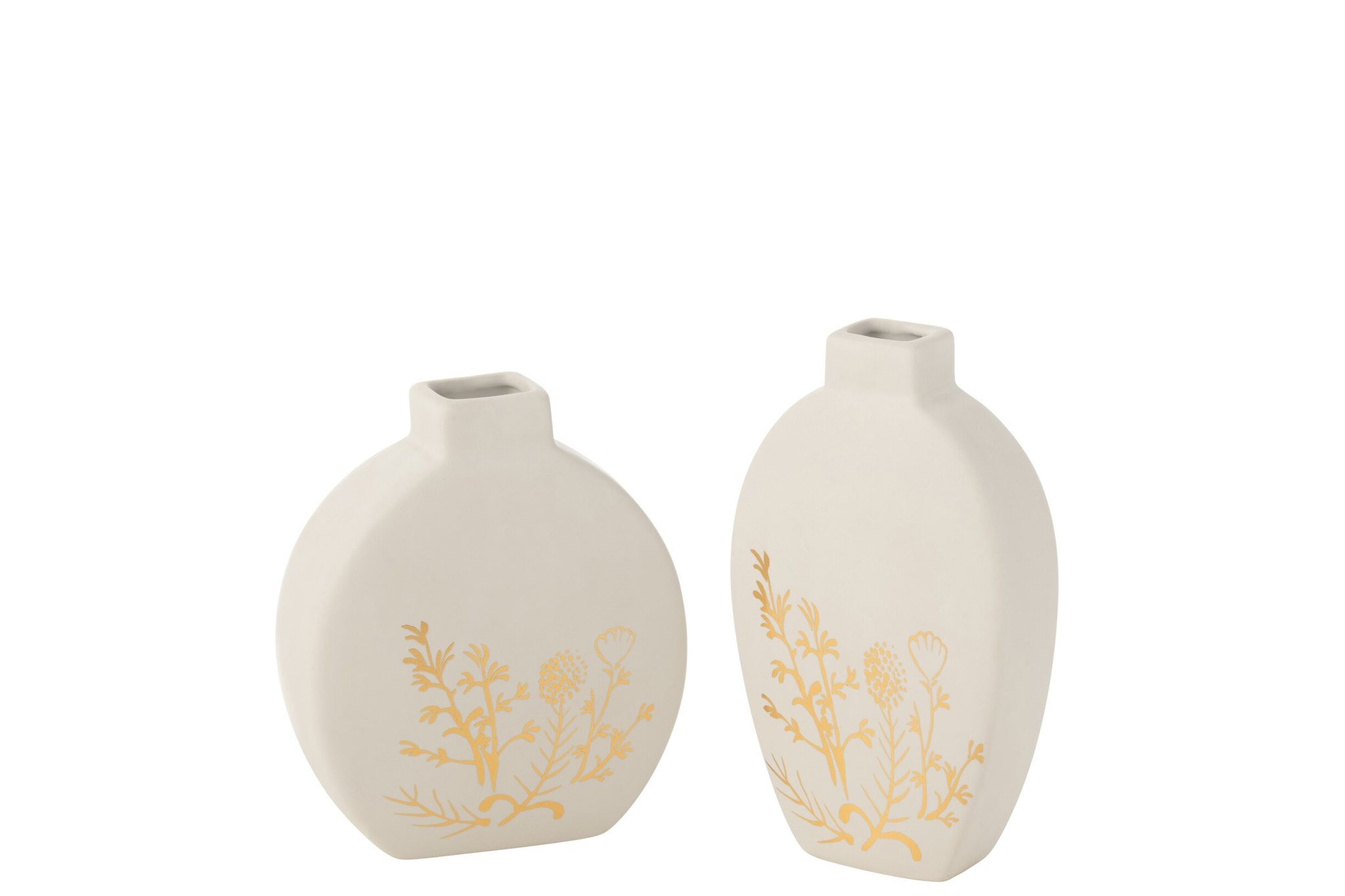 Vaas Pridane Porselein Wit H20,5 cm - Set van 2 - Afbeelding 2