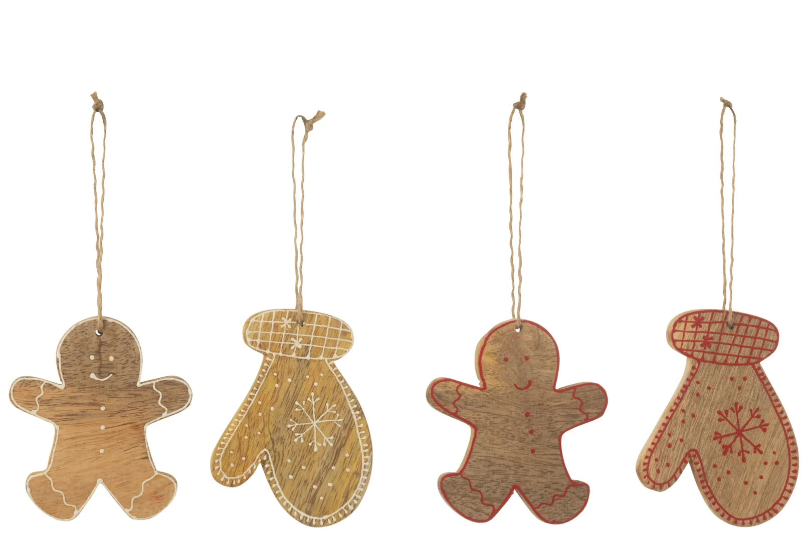 Handschoenhanger Griske Mangohout Naturel - Set van 4 - Afbeelding 2
