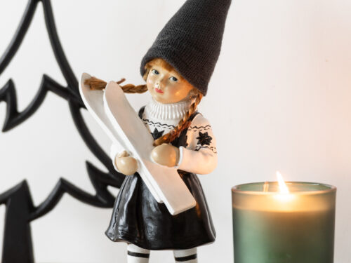 Kunstboom Dastor Aluminium Zwart H16,5 cm op voet voor een subtiel winters accent in huis