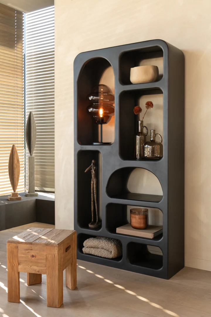 Beeld Jeiltona bruin polyresin set van 3 met gouden accenten in elegante, compacte woondecoratie