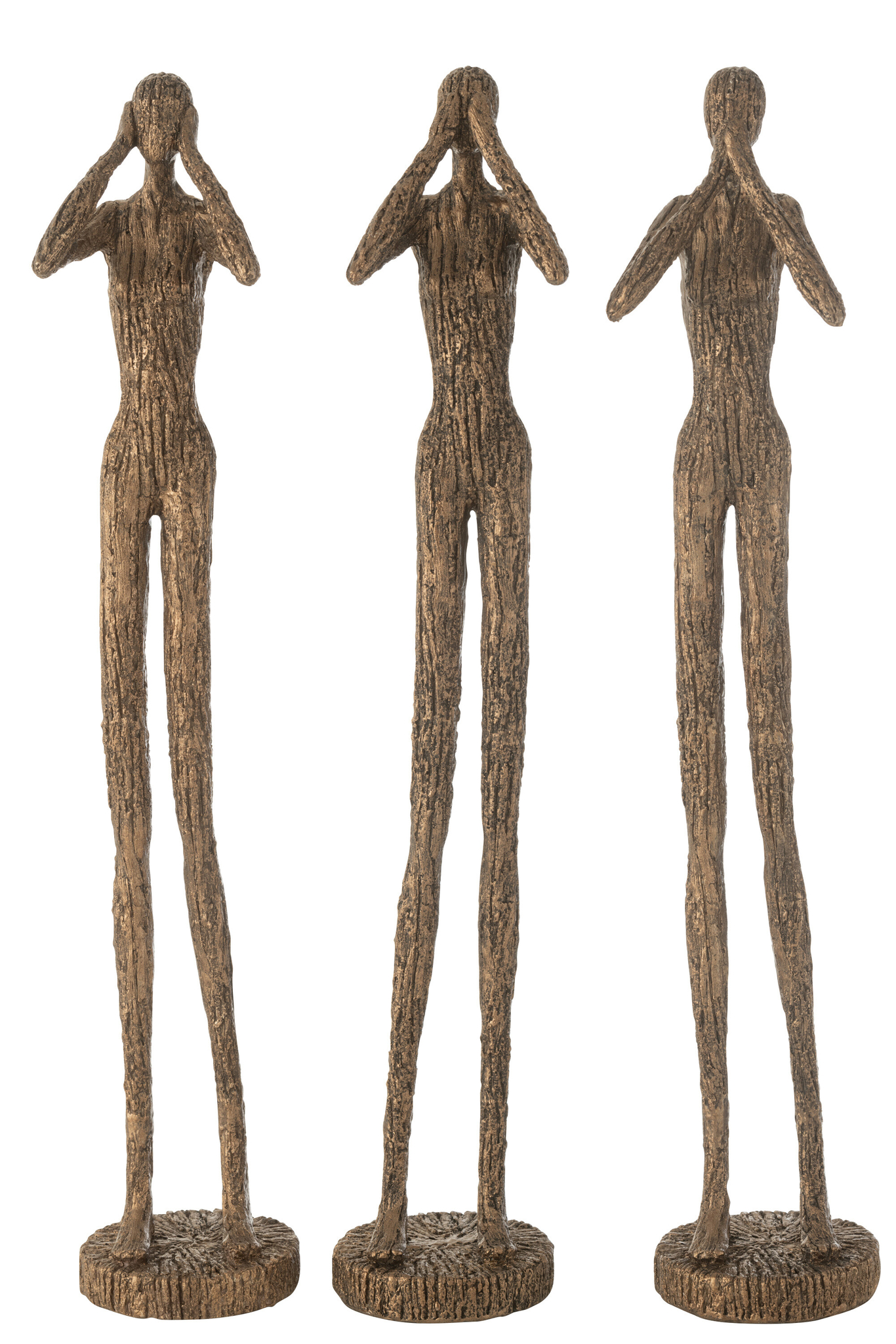 Beeld Jeiltona Polyresin Bruin H59,5 cm - Set van 3 - Afbeelding 2