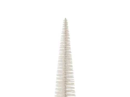 Witte kunststof kerstboom Stetan H39 cm met glitterafwerking en slank decoratief ontwerp