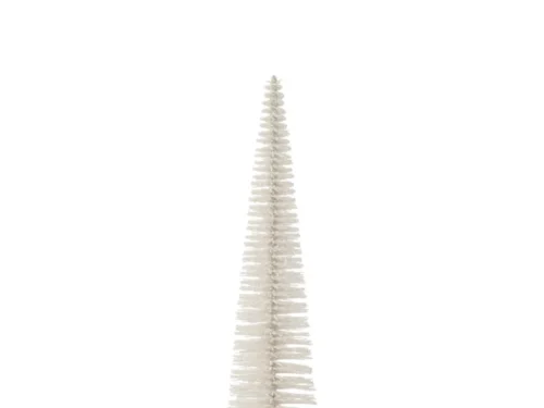 Witte kunststof kerstboom Stetan H39 cm met glitterafwerking en slank decoratief ontwerp