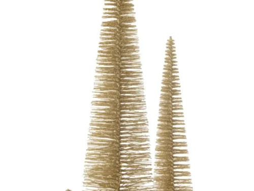 Kerstboom Skurnol kunststof goud met glitterafwerking, slank design, H61 cm