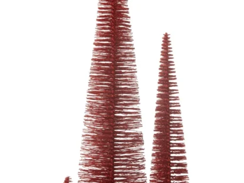 Kerstboom Klauldira rode kunststof kerstdecoratie met glitters, H61 cm