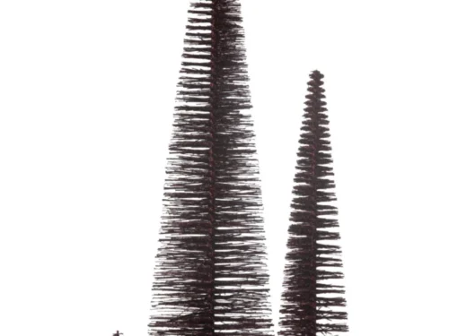 Rode Prinnon kunstkerstboom met glitterafwerking, H61 cm, decoratief en compact voor feestelijke sfeer