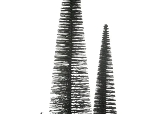 Jukio kunststof kerstboom groen H61 cm met glinsterafwerking, feestelijke decoratie in slanke vorm