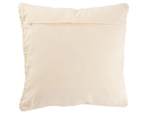 Kussen Tullone Wit 50 x 50 cm met gebreide vlechtwerkrand en zachte, warme uitstraling