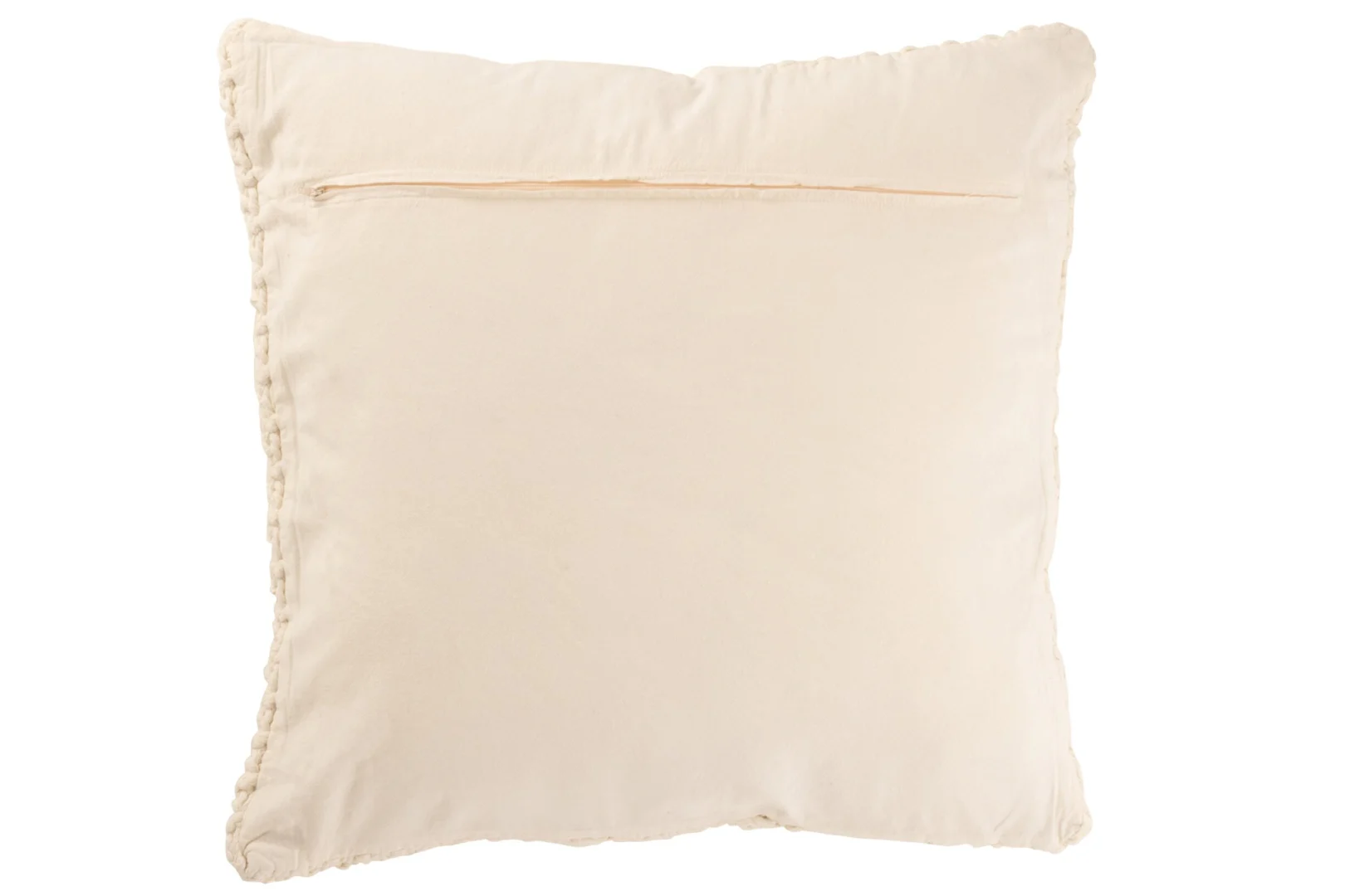 Kussen Tullone Wit 50 x 50 cm met gebreide vlechtwerkrand en zachte, warme uitstraling