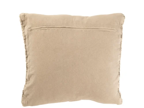 Kussen Tieltia beige 50x50 cm met gebreide look, gevlochten detail en ritssluiting