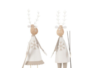 Decoratiefiguur Caavonte Metaal Wit H37 cm - Set van 2