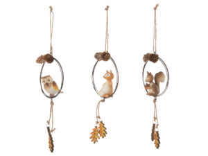 Decoratiefiguur Jildund Metaal Oranje H20 cm - Set van 3