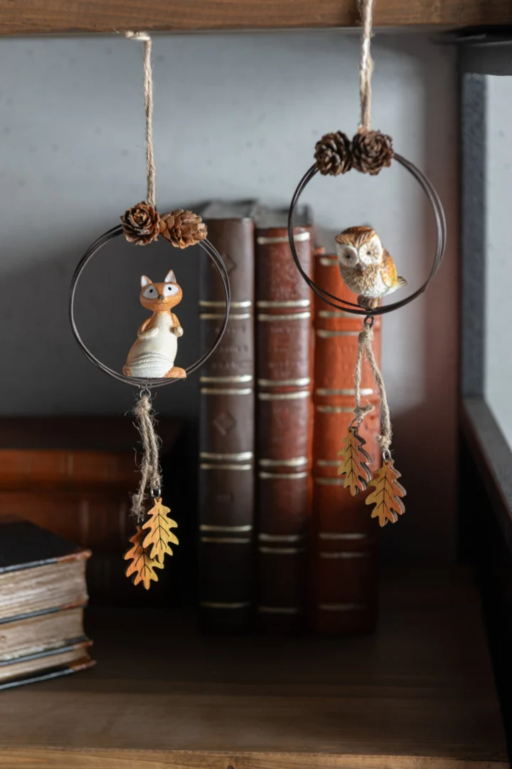 Decoratiefiguur Jildund Metaal Oranje H20 cm - Set van 3 - Afbeelding 2