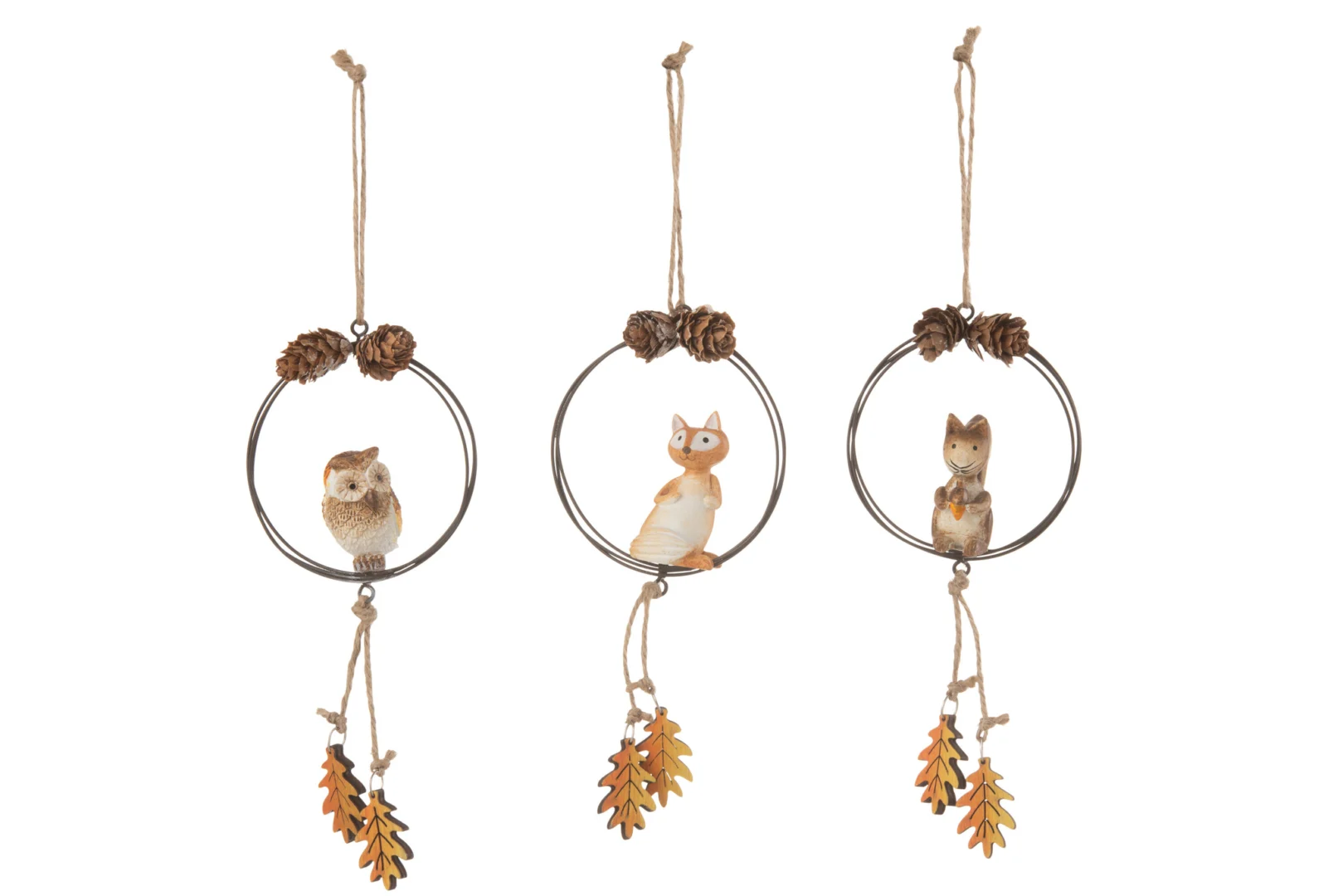 Decoratiefiguur Jildund Metaal Oranje H20 cm - Set van 3 - Afbeelding 3