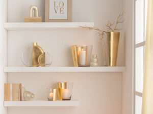 Vaas Fieskano Glas Goud H35 cm