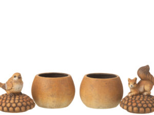 Decoratiefiguur Traurnira Porselein Bruin - Set van 2