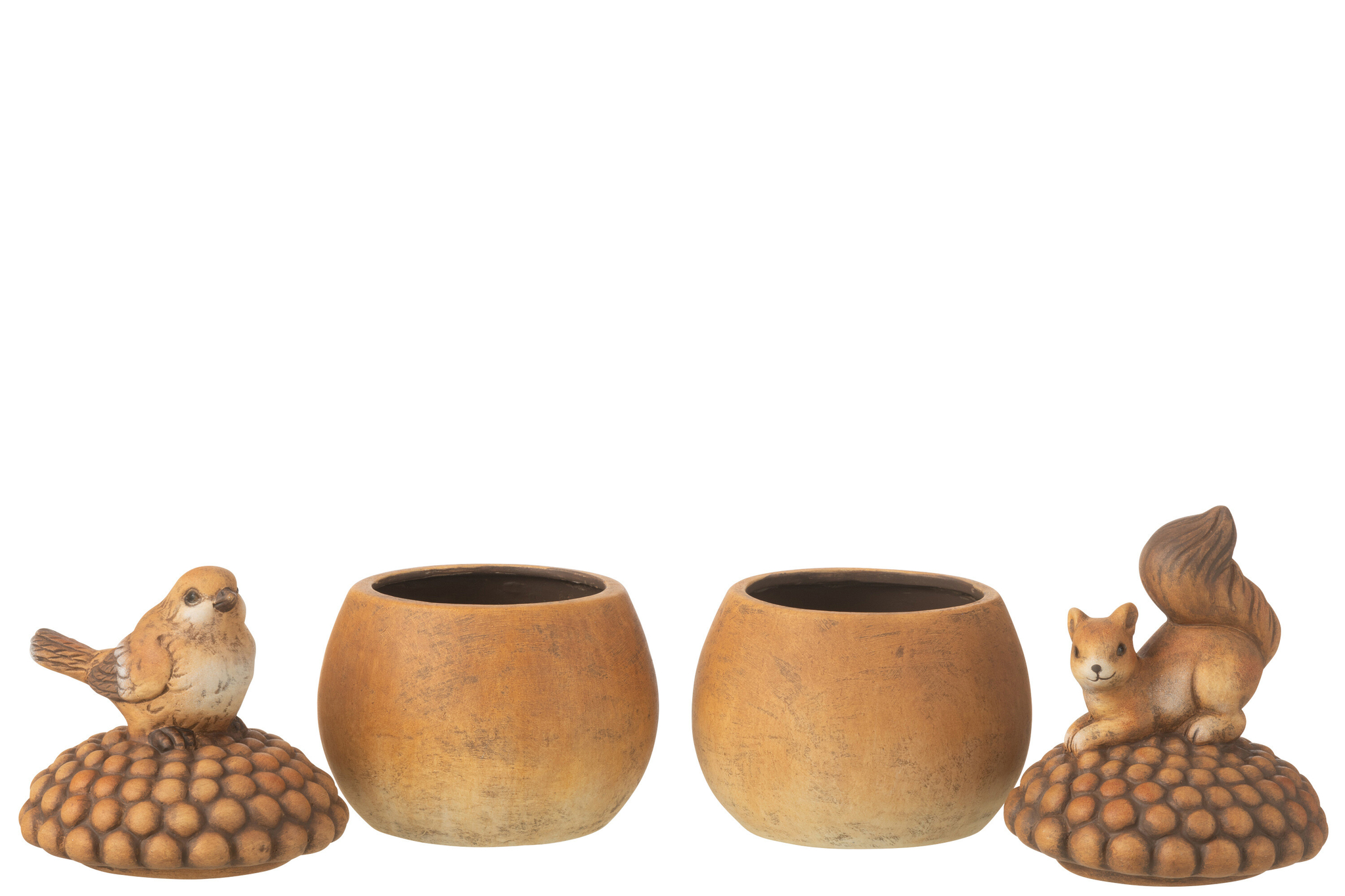 Decoratiefiguur Traurnira Porselein Bruin - Set van 2