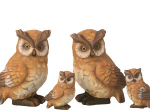 Decoratiefiguur Leirdund Porselein Bruin H19 cm - Set van 2