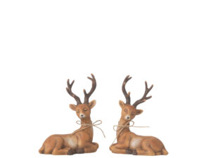 Decoratiefiguur Lutak Porselein Bruin H15,5 cm - Set van 2