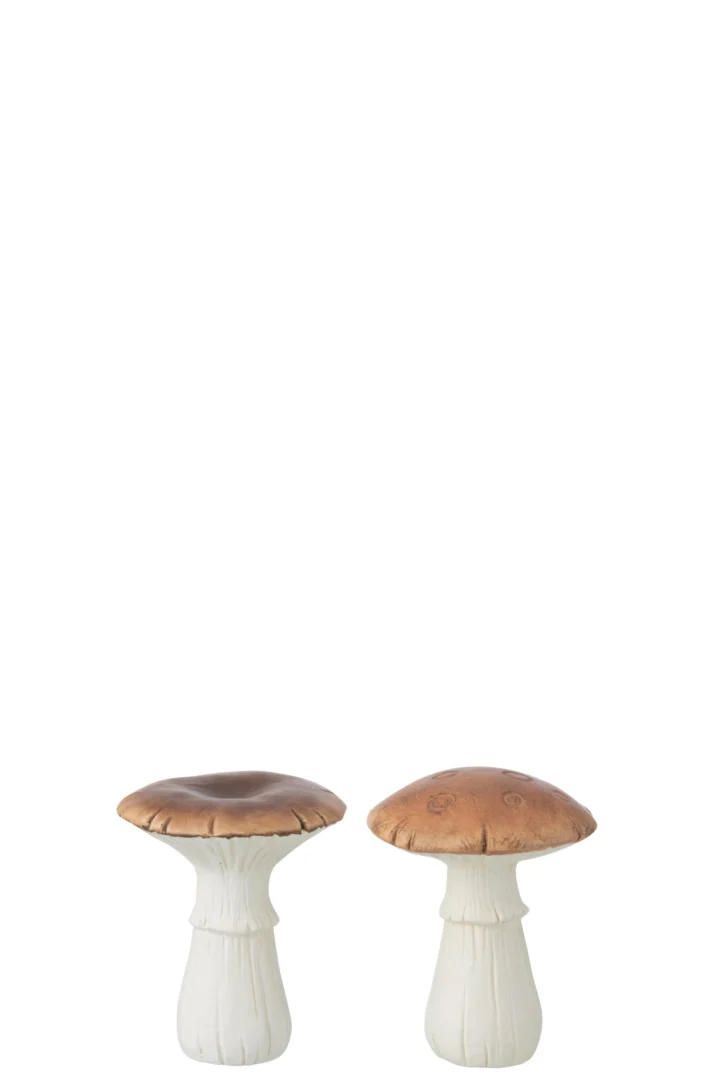 Decoratiefiguur Noossaro Porselein Bruin - Set van 2 - Afbeelding 2