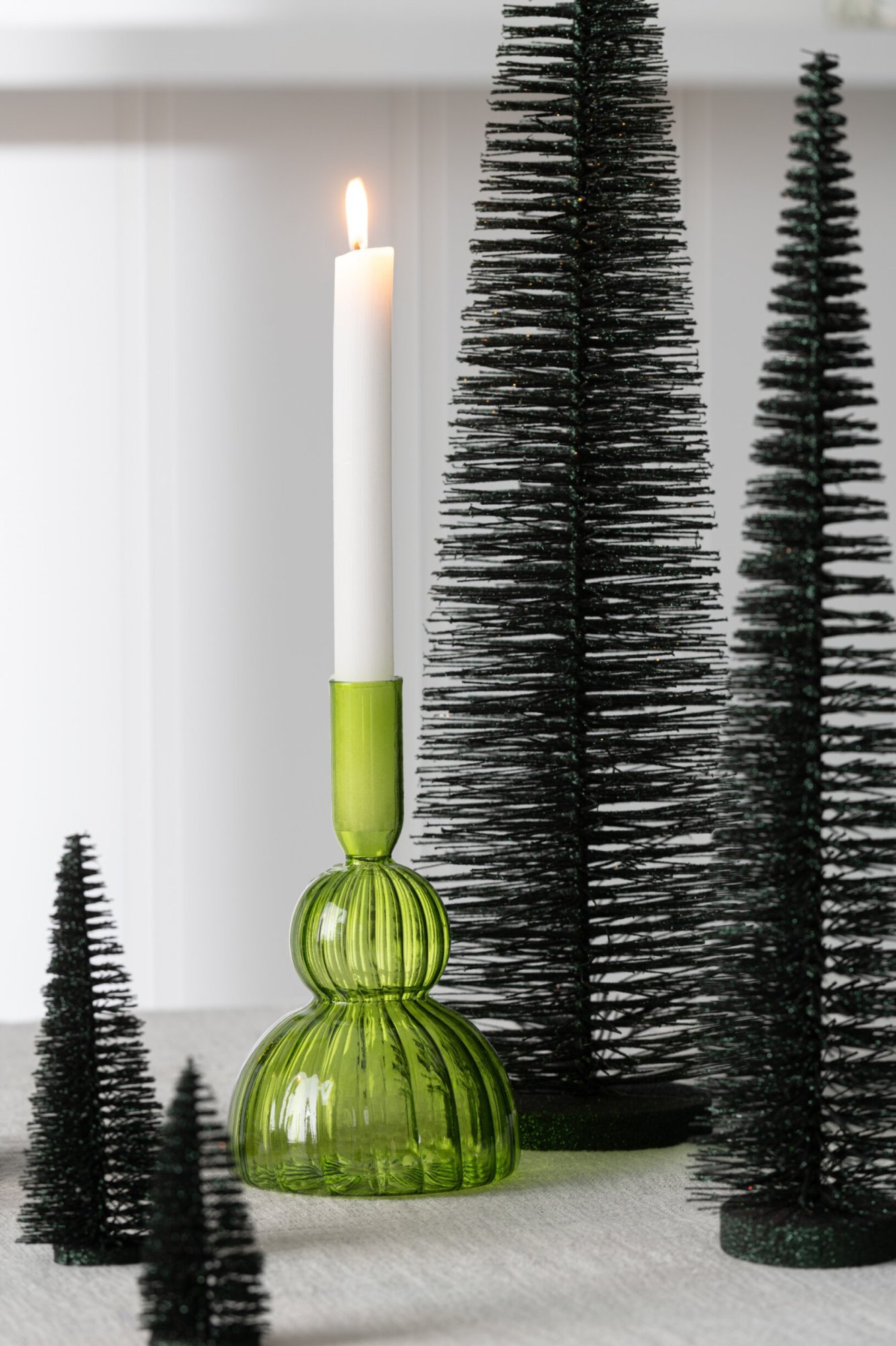 Vaas Flurrer Glas Groen H19 cm - Afbeelding 2