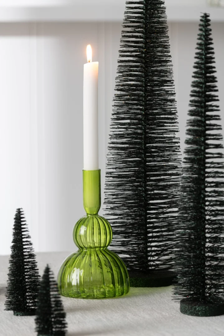 Vaas Flurrer Glas Groen H19 cm - Afbeelding 2
