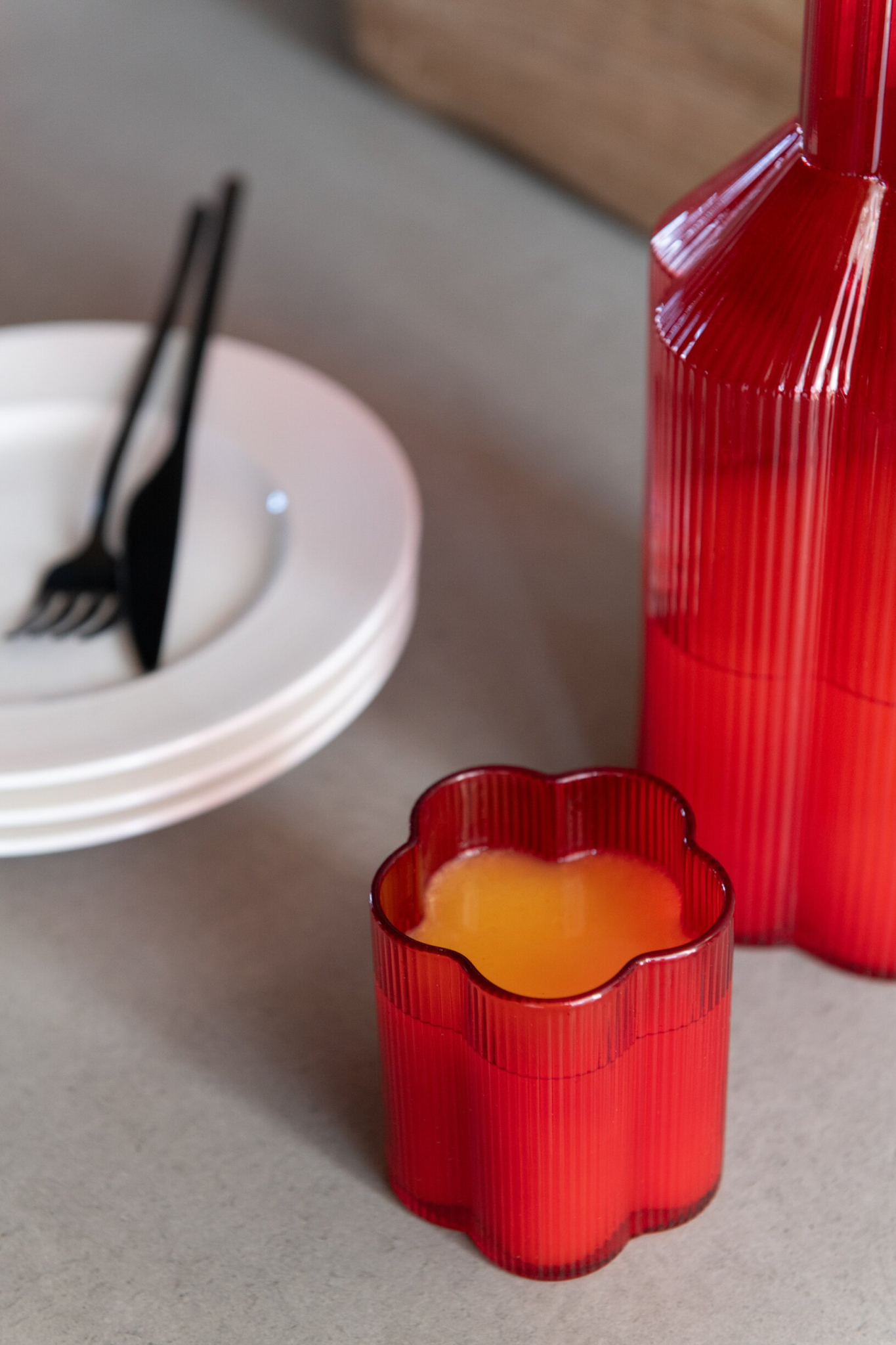 Drinkglas Flooske Glas Rood