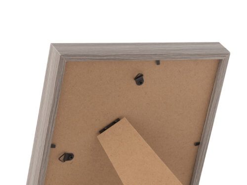 Fotolijst Lirronte MDF beige met slanke houtlook rand en standaard, achterzijde zichtbaar