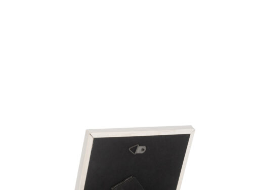 Fotolijst Pravund Glas Zilver met smalle zilveren rand, zwart achterpaneel en standaard