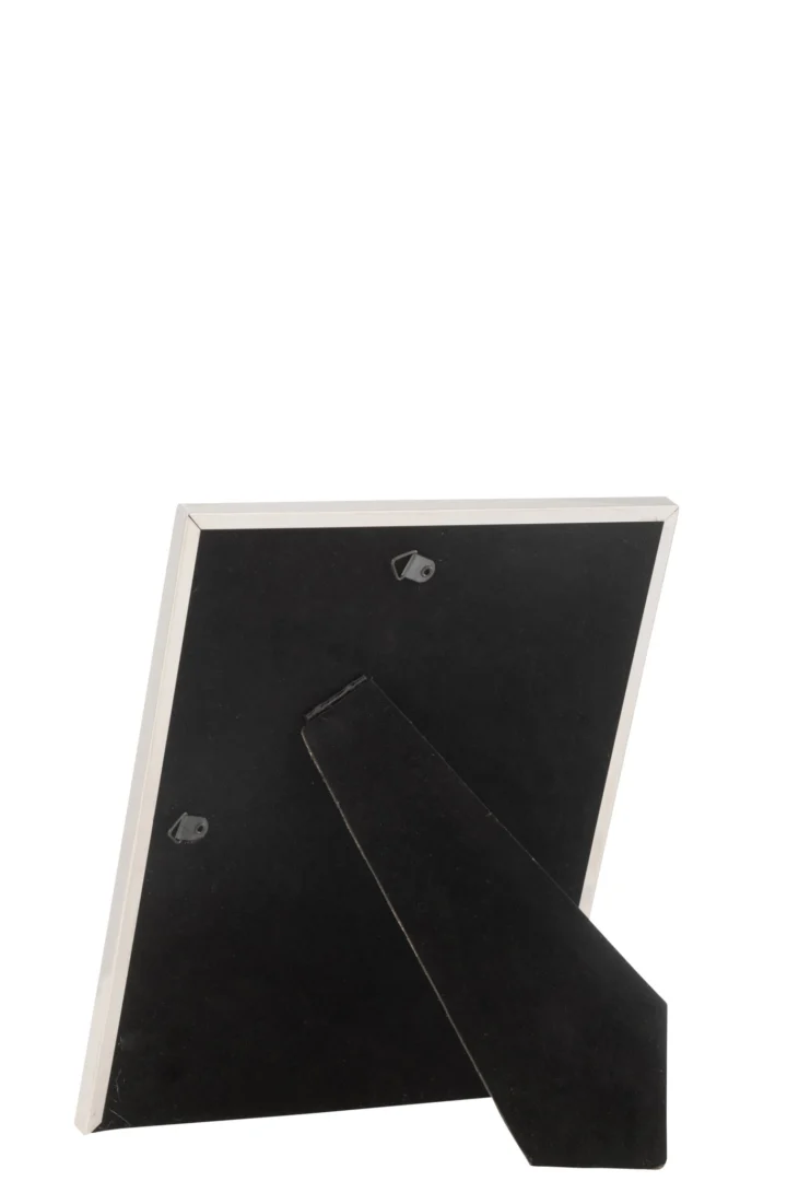 Fotolijst Visby Glas Zilver met slanke zilverkleurige lijst en standaard voor een stijlvolle foto-opstelling