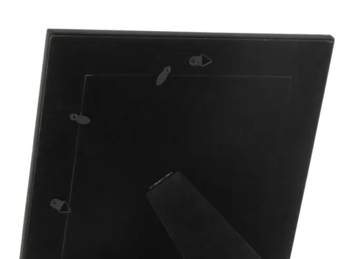 Zwarte Fotolijst Pasti MDF met glas en fluwelen achterkant, staand formaat met standaard