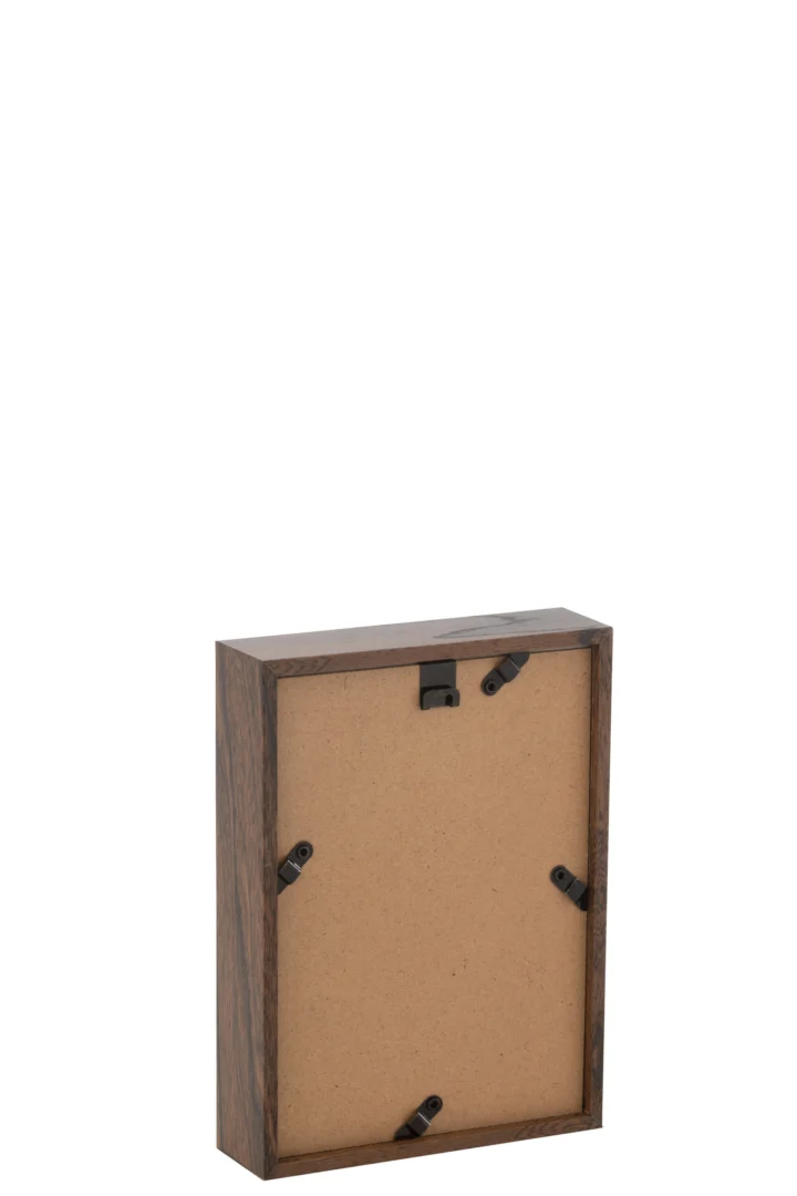 Fotolijst Briermas MDF bruin, compacte lijst met glas en warme houten uitstraling, achterkant zichtbaar