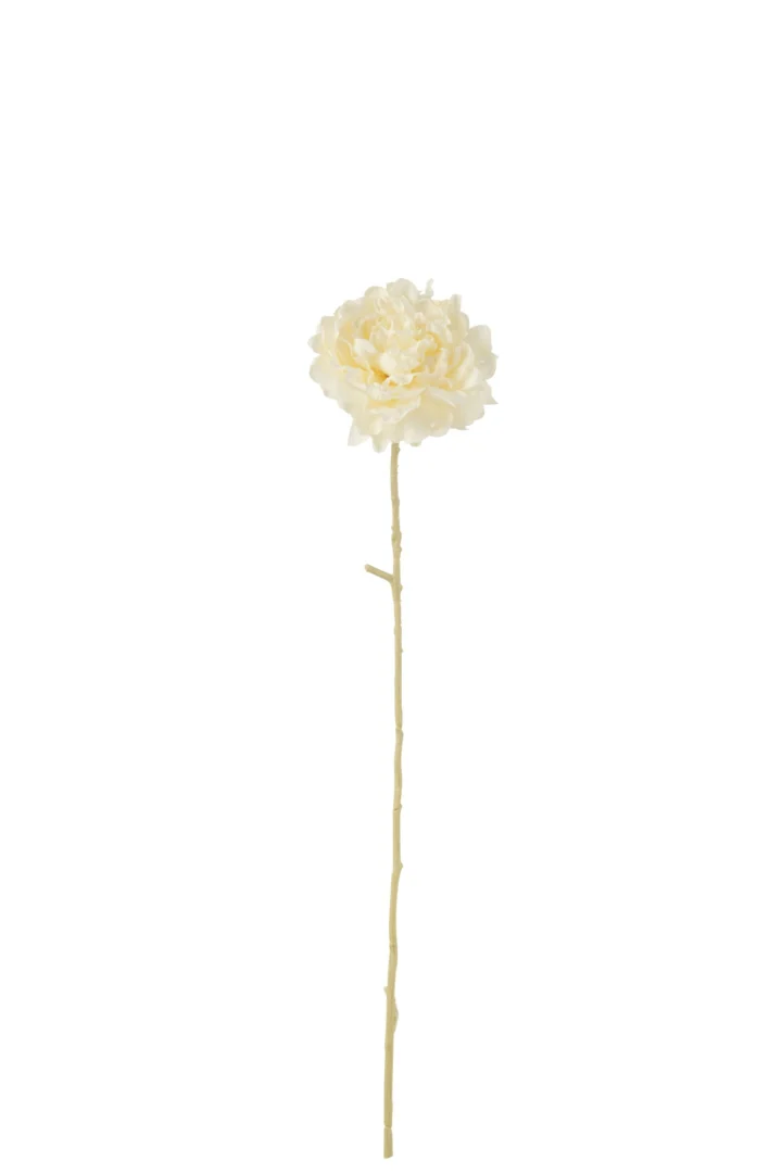 Kunstbloem Geelon witte pioen met lange steel, realistische polyester bloem voor vaas of bloemstuk