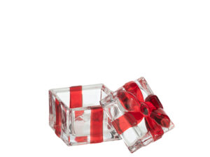 Opbergpot Taanso Glas Rood H9 cm