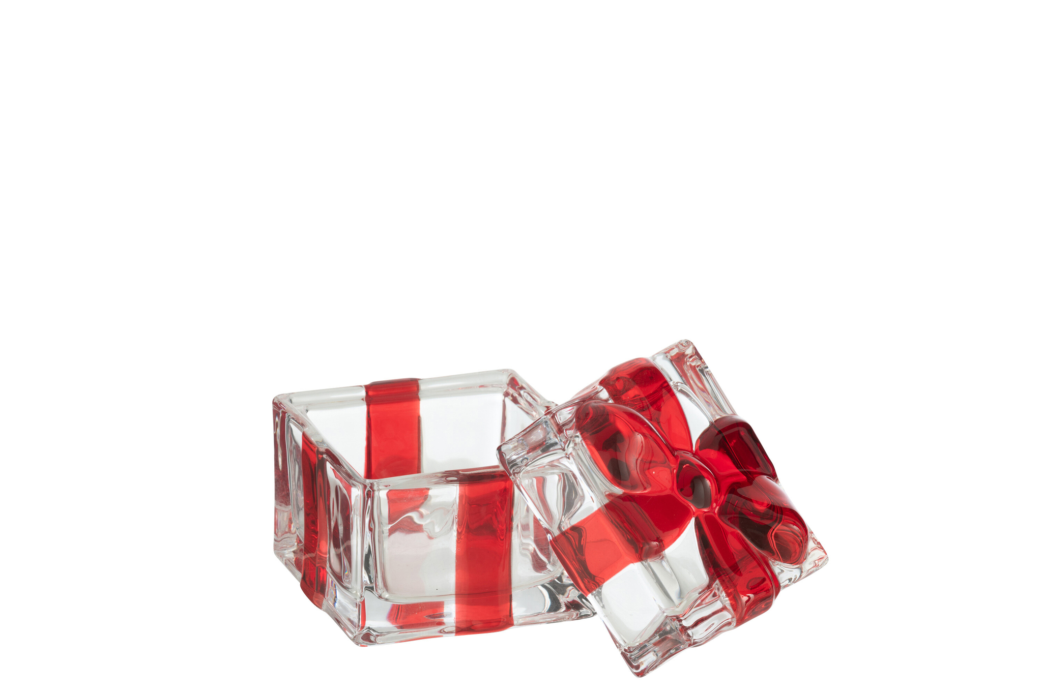 Opbergpot Taanso Glas Rood H9 cm