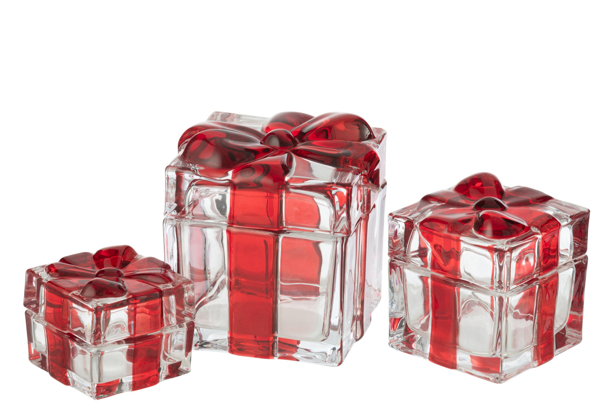 Opbergpot Foehn Glas Rood H11,5 cm - Afbeelding 2