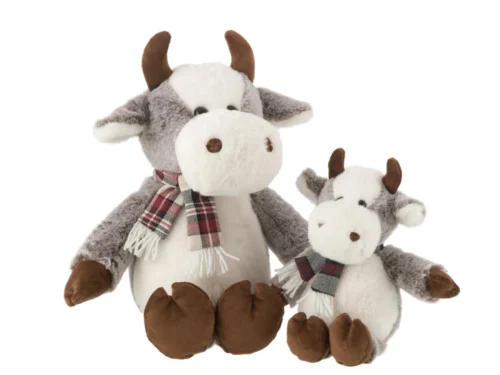 Plaid Caandoro meerkleurig: knusse koeienknuffel met sjaal, zachte polyester woonaccessoire in twee maten