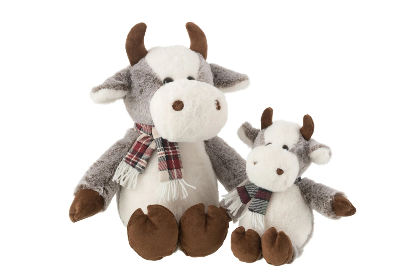 Plaid Caandoro meerkleurig: knusse koeienknuffel met sjaal, zachte polyester woonaccessoire in twee maten