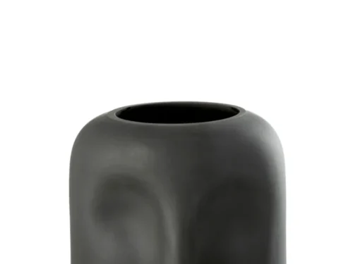 Vaas Pulvane Glas Zwart H20 cm met subtiel gezicht, compact design en matte afwerking