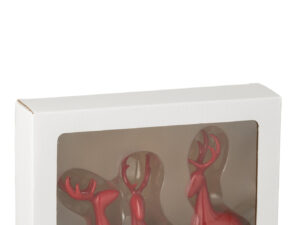 Decoratiefiguur Staurer Rood H16 cm - Set van 3
