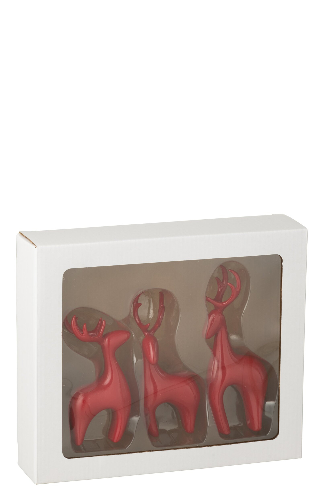 Decoratiefiguur Staurer Rood H16 cm - Set van 3