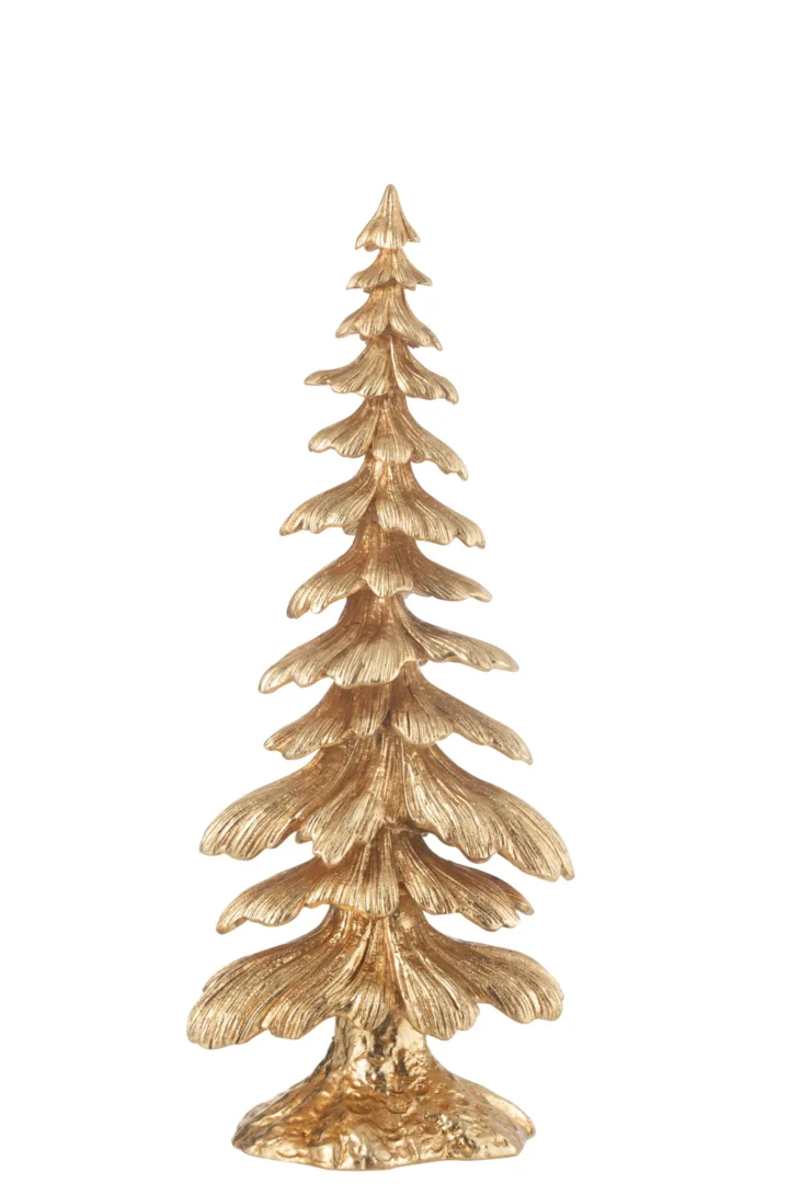 Decoratie Slieline Goud: slanke goudkleurige boomdecoratie met elegante, gelaagde takken en luxe afwerking