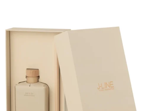 Geurolie Vimmero Beige in luxe beige box, met houten dop en houtachtige Suit & Tie geur